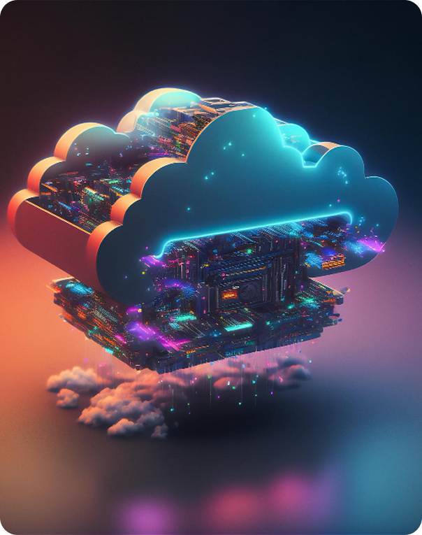 Digital visualisation of cloud security with shield and lock icons