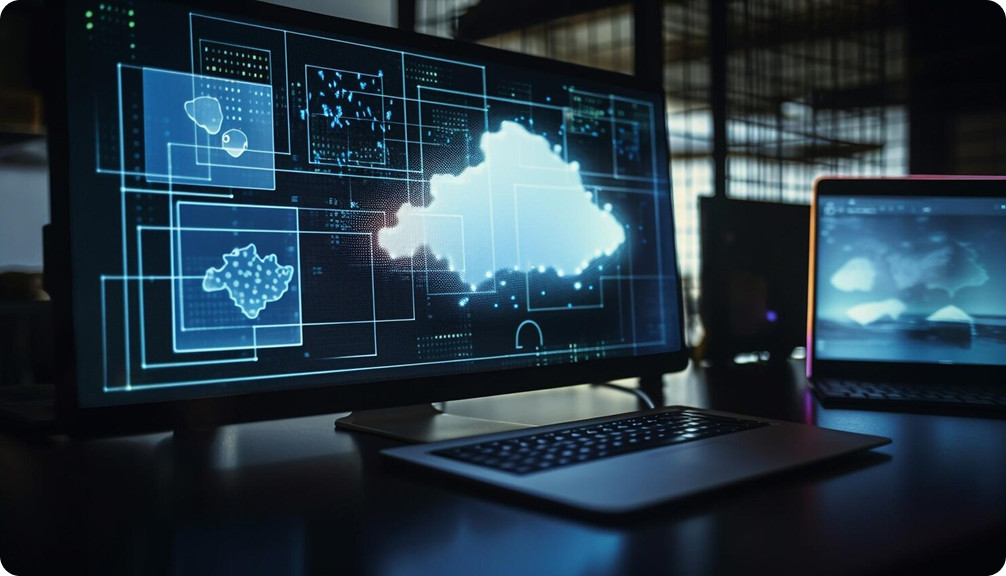 Operations dashboard showing live infrastructure monitoring across multiple screens